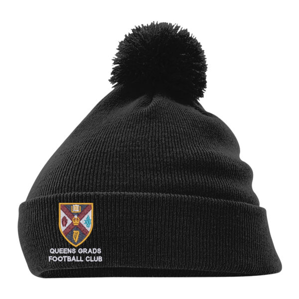 Queens Grads Original Pom Pom Beanie Black Thumbnail