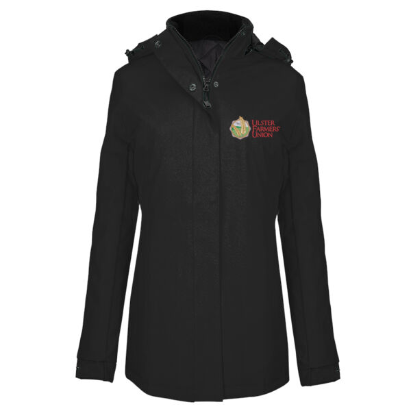 Ulster Farmers Union Womens Parka Jacket Black Thumbnail
