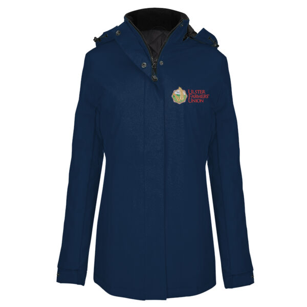 Ulster Farmers Union Womens Parka Jacket Navy Thumbnail