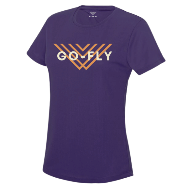 North Down Ladies Hockey Wildwing GO FLY Purple Tee